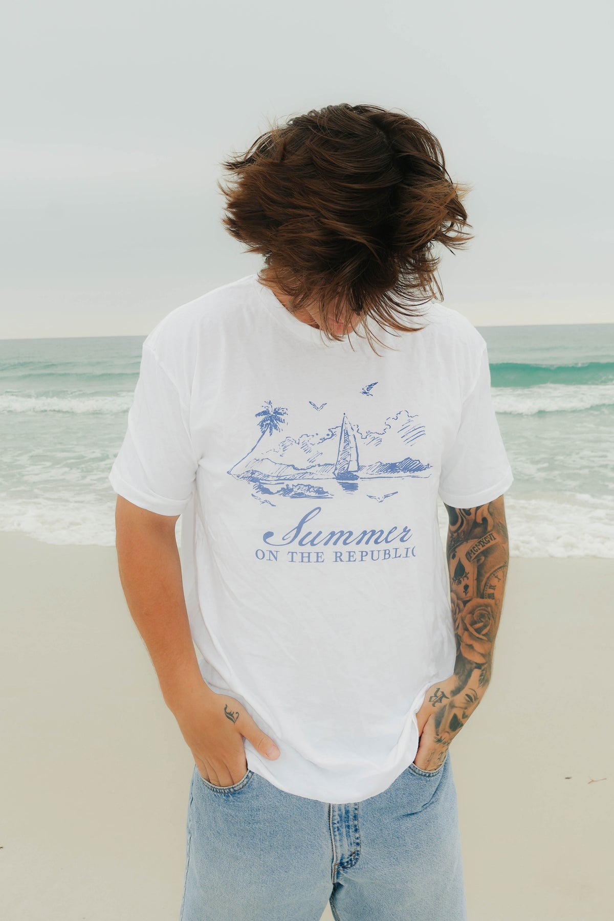 Summer on the Republic Navy Tee