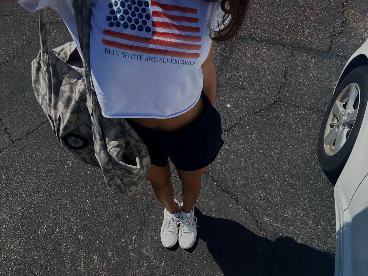 Red, White and Blueberries Crop Top